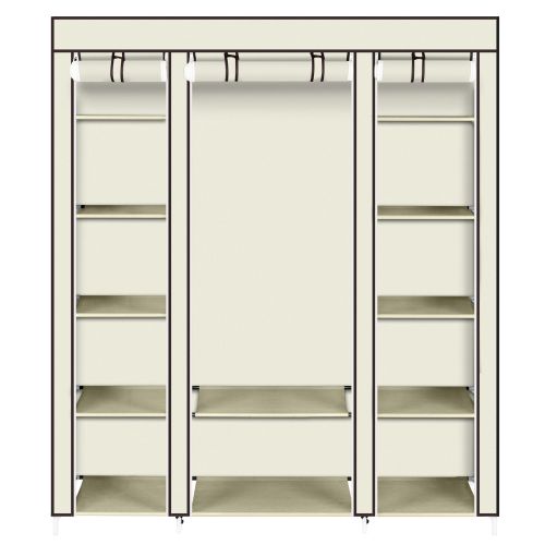 Non-woven Wardrobe 5 Layers 12 Compartments 150x45x175-beige Non-woven Wardrobe 5 Layers 12 Compartments 150x45x175-beige