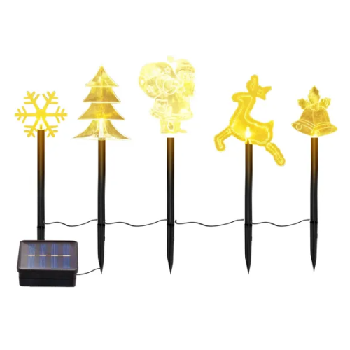 5Pcs Mixed Christmas Decoration Light Solar Stake Light Waterproof Reindeer Snowflake Bell Christmas Tree Santa Claus Light Outdoor Landscape Light By 5Pcs Mixed Christmas Decoration Light Solar Stake Light Waterproof Reindeer Snowflake Bell Christmas Tree Santa Claus Light Outdoor Landscape Light By