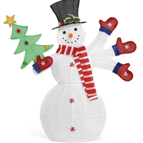 Lighted Snowman Christmas Yard Decorations, Pre-lit 2D Snowman Waving Hands With 170 LED Warm White Lights And Stakes For Xmas Outdoor Holiday Indoor Lighted Snowman Christmas Yard Decorations, Pre-lit 2D Snowman Waving Hands With 170 LED Warm White Lights And Stakes For Xmas Outdoor Holiday Indoor